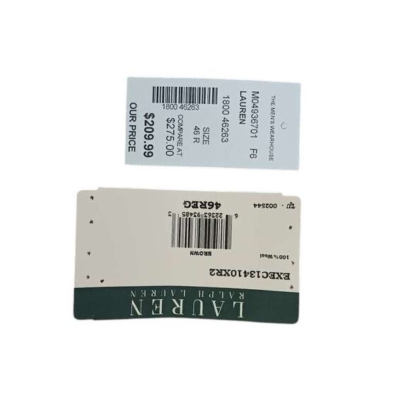 New Lauren Ralph Lauren Men’s 46R Brown Wool Sport Coat Jacket Blazer - Picture 14 of 15